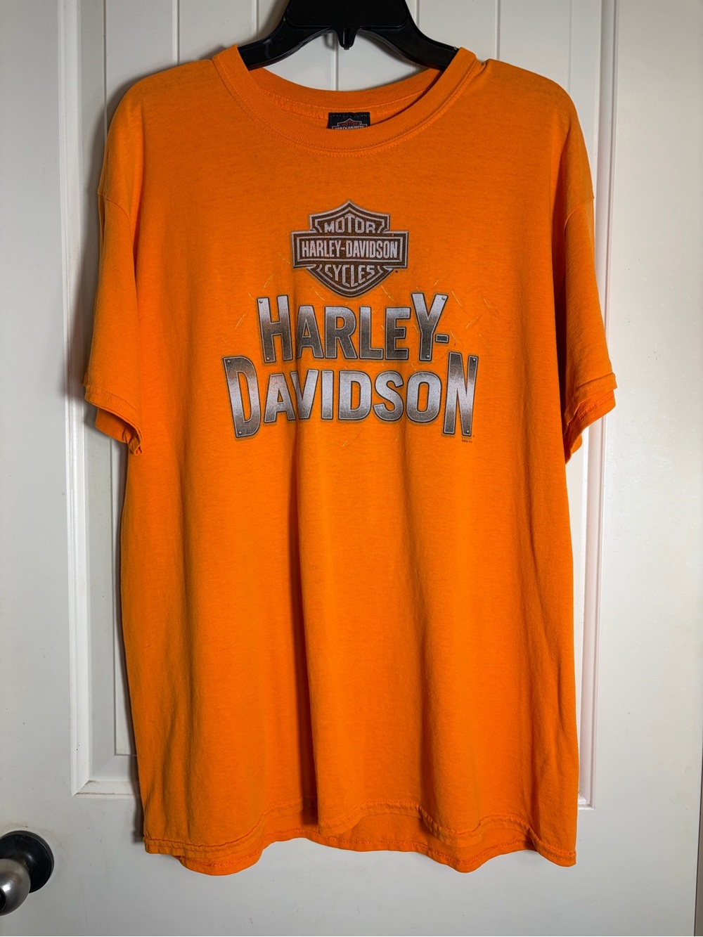Harley-Davidson Orange Tombstone Graphic Logo Tee XL